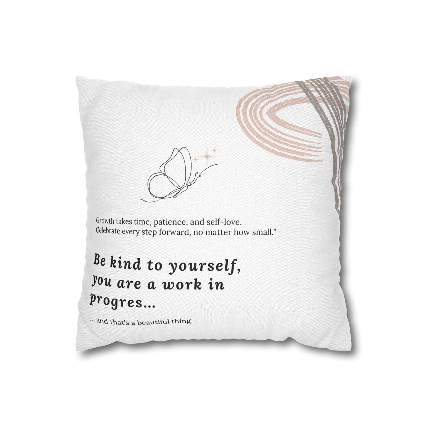 Motivational Pillowcase with Boho and Mid-Century Design | Custom Quote Pillow Cover | Double-Sided Print Home Decor | Gift for Inspiration