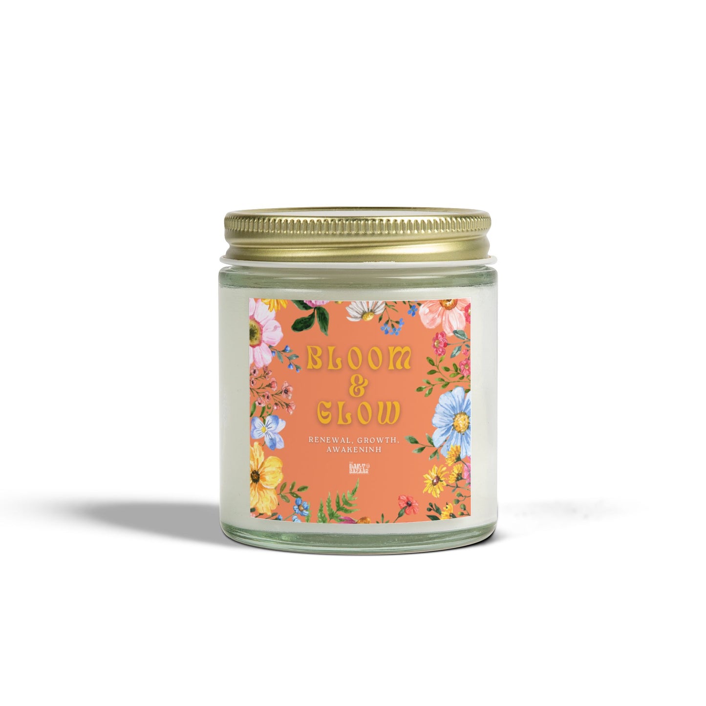 Bloom & Glow Scented Candles - Coconut Apricot Wax (4oz & 9oz) for Relaxation & Aromatherapy