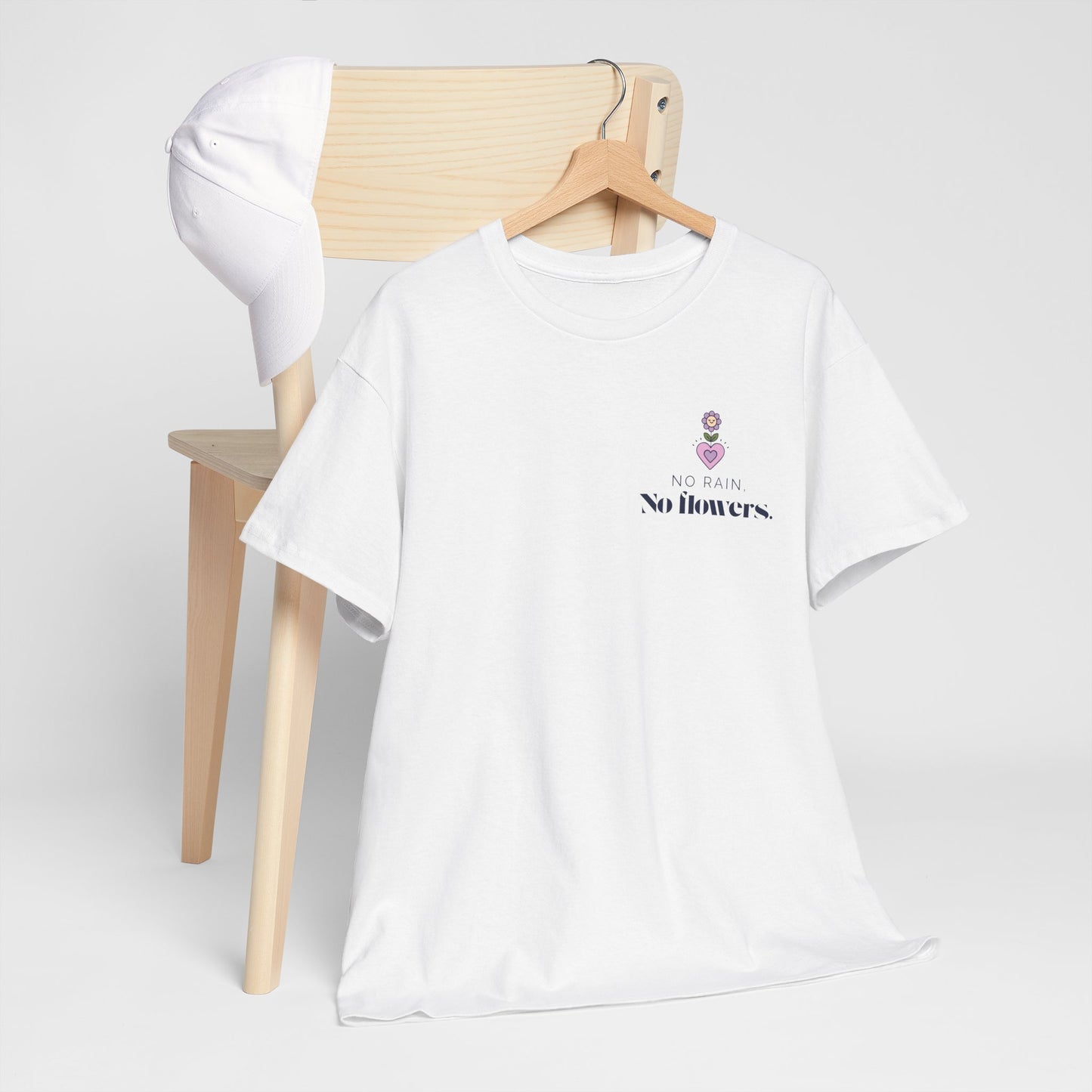 No Rain, No Flowers T-Shirt – Growth & Inspirational Tee, Mental Health Awareness Unisex Shirt, Motivational Graphic Design
