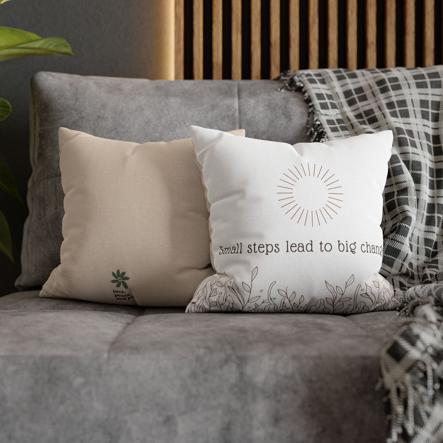 Motivational Pillowcase with Boho and Mid-Century Design | Custom Quote Pillow Cover | Double-Sided Print Home Decor | Gift for Inspiration