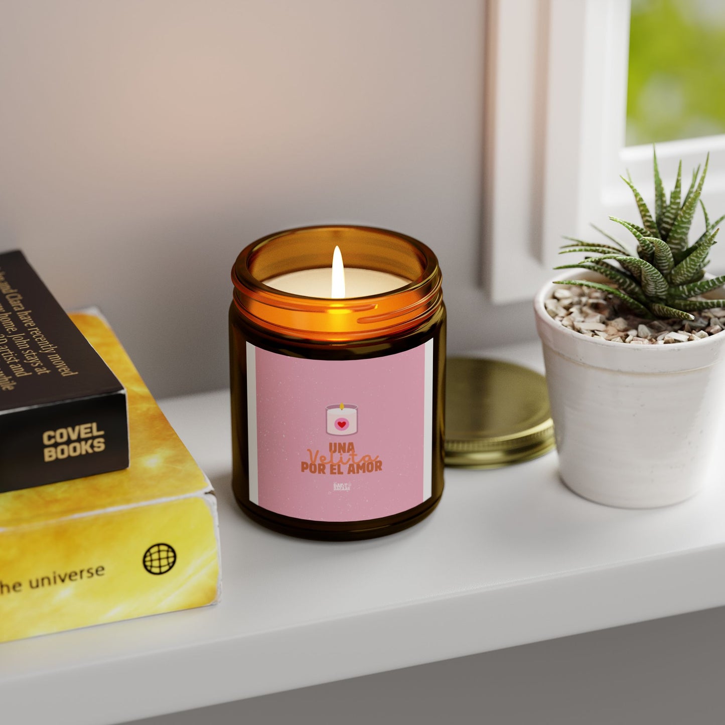 Scented Candle - Una Vela Por El Amor (Coconut Apricot Wax) - Perfect Gift for Romantic Occasions
