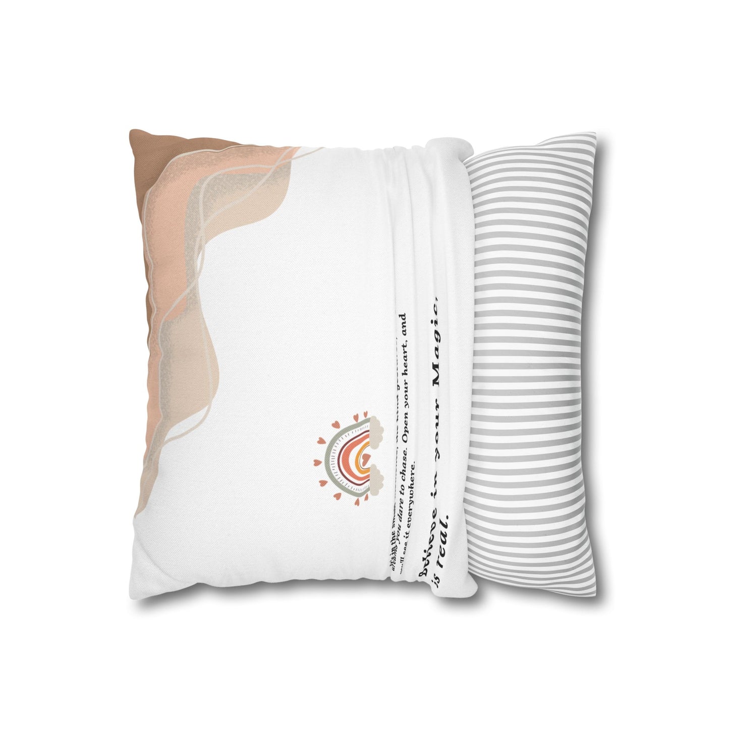 Motivational Pillowcase with Boho and Mid-Century Design | Custom Quote Pillow Cover | Double-Sided Print Home Decor | Gift for Inspiration