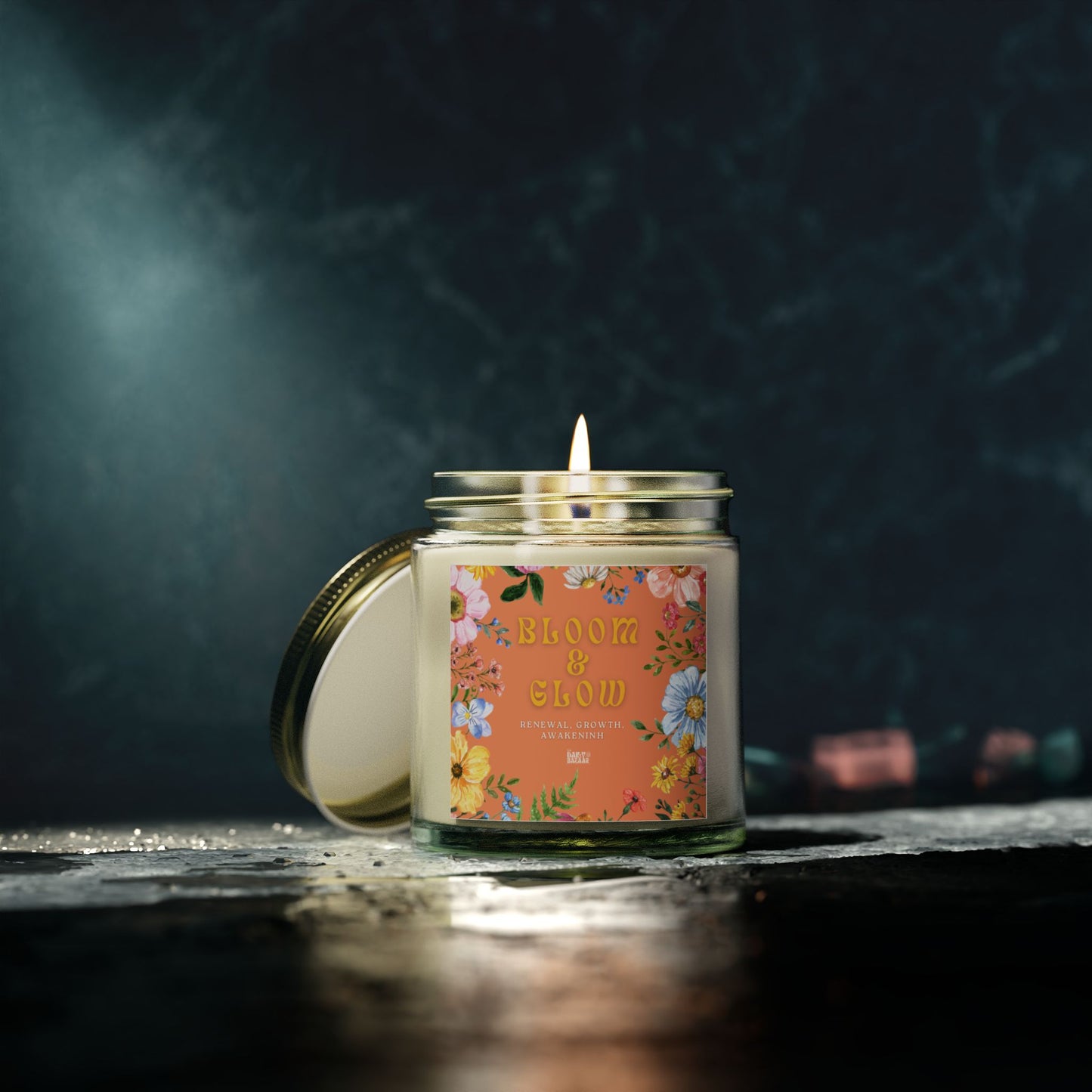 Bloom & Glow Scented Candles - Coconut Apricot Wax (4oz & 9oz) for Relaxation & Aromatherapy