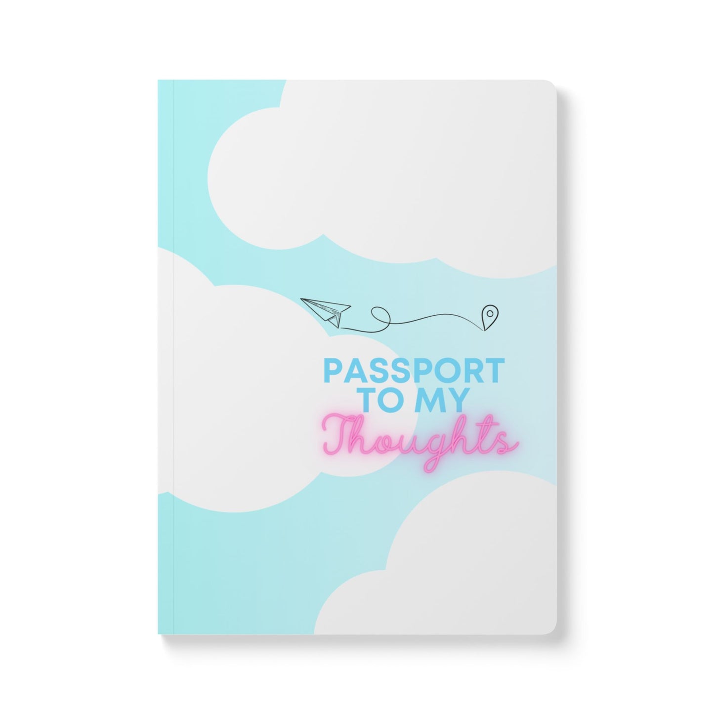 Passport to My Thoughts Softcover Journal - Blue Sky Design with Inside Prints