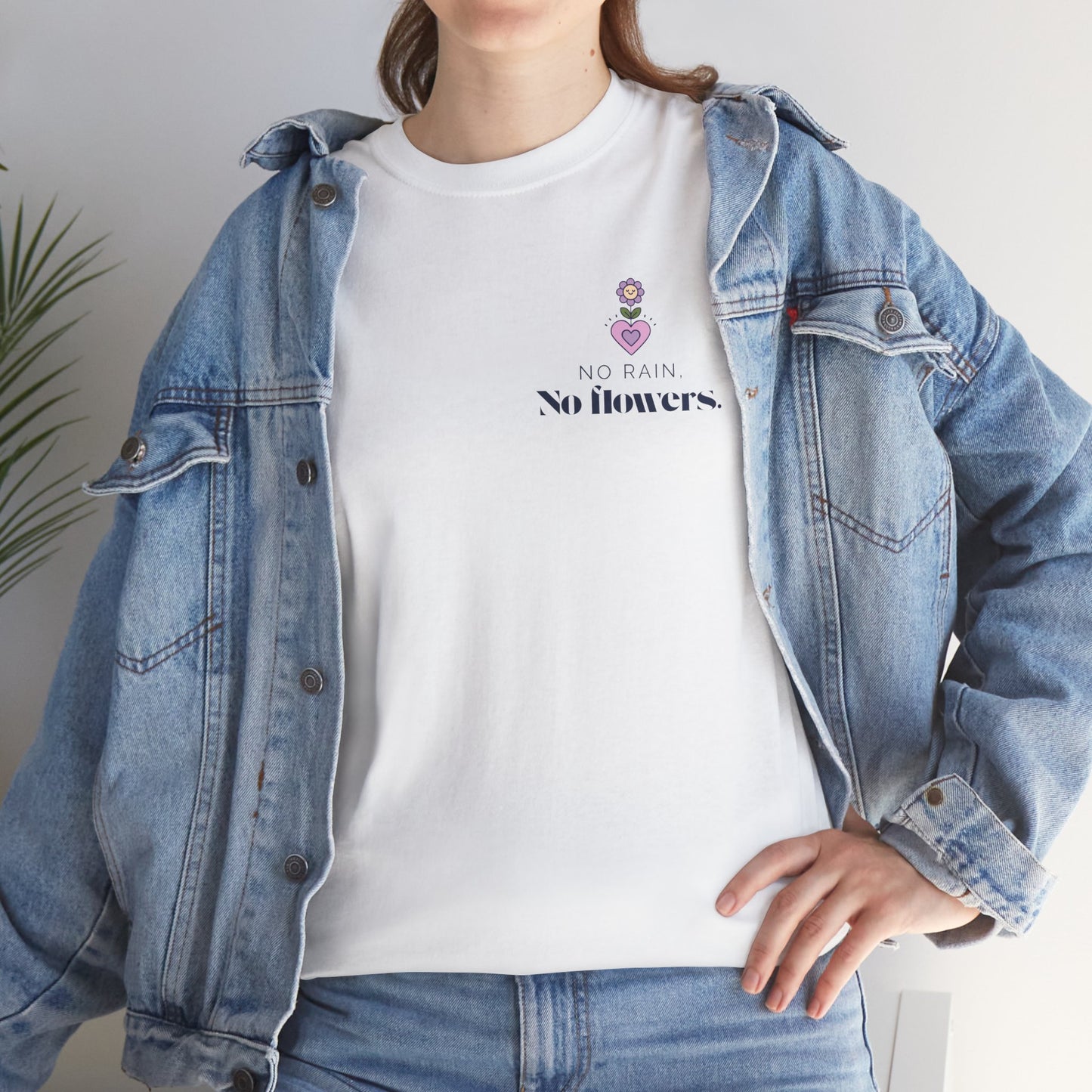 No Rain, No Flowers T-Shirt – Growth & Inspirational Tee, Mental Health Awareness Unisex Shirt, Motivational Graphic Design