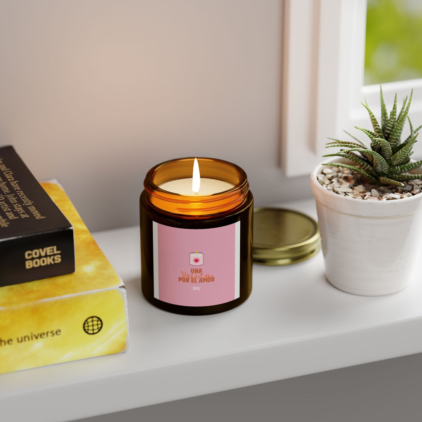 Scented Candle - Una Vela Por El Amor (Coconut Apricot Wax) - Perfect Gift for Romantic Occasions