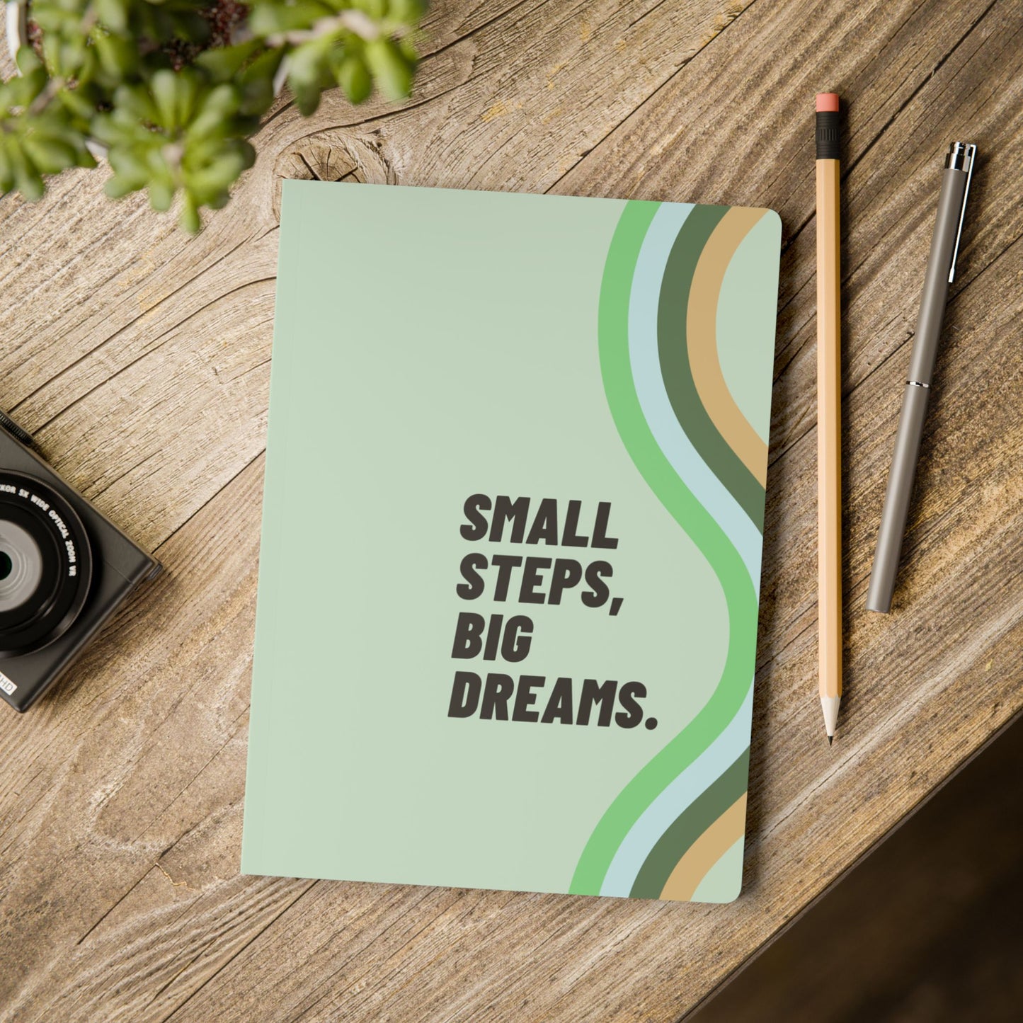 Inspiration Softcover Journal - 'Small Steps, Big Dreams' - Perfect for Goal Setting, Gifts & Self-Reflection
