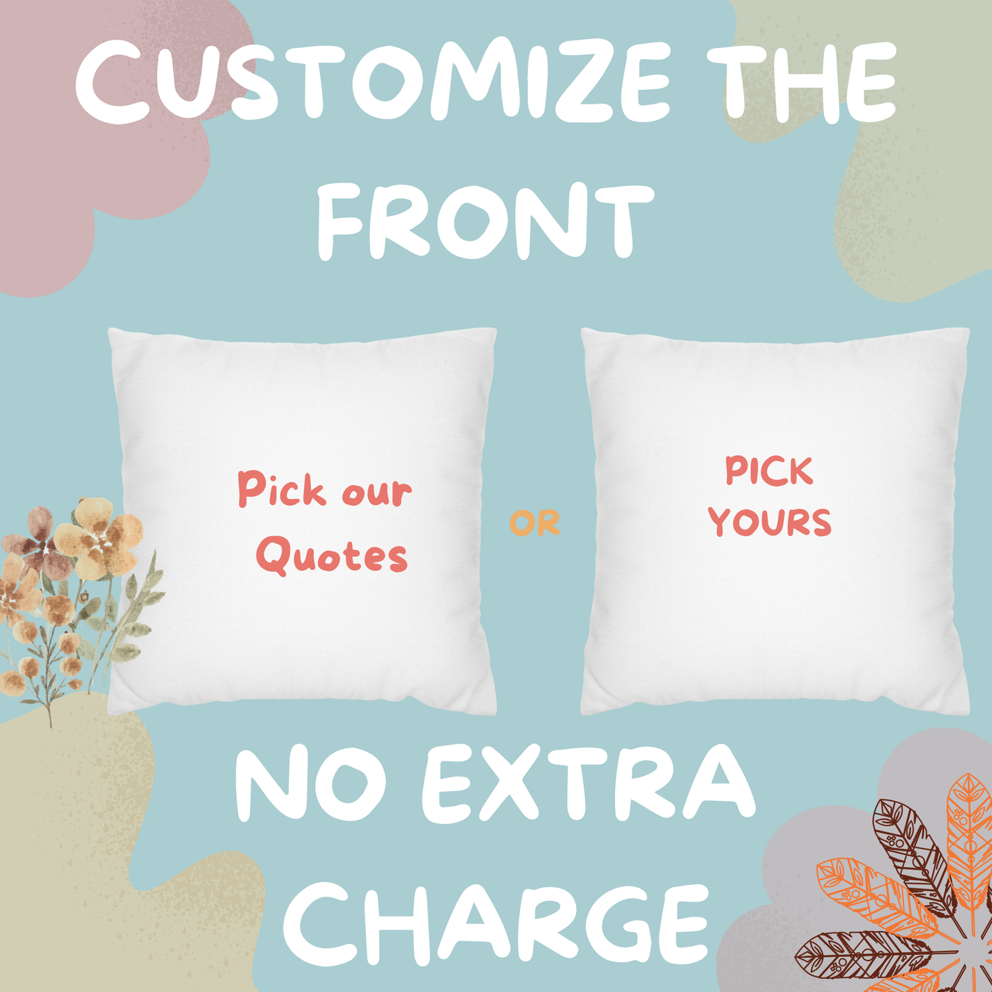 Motivational Pillowcase with Boho and Mid-Century Design | Custom Quote Pillow Cover | Double-Sided Print Home Decor | Gift for Inspiration