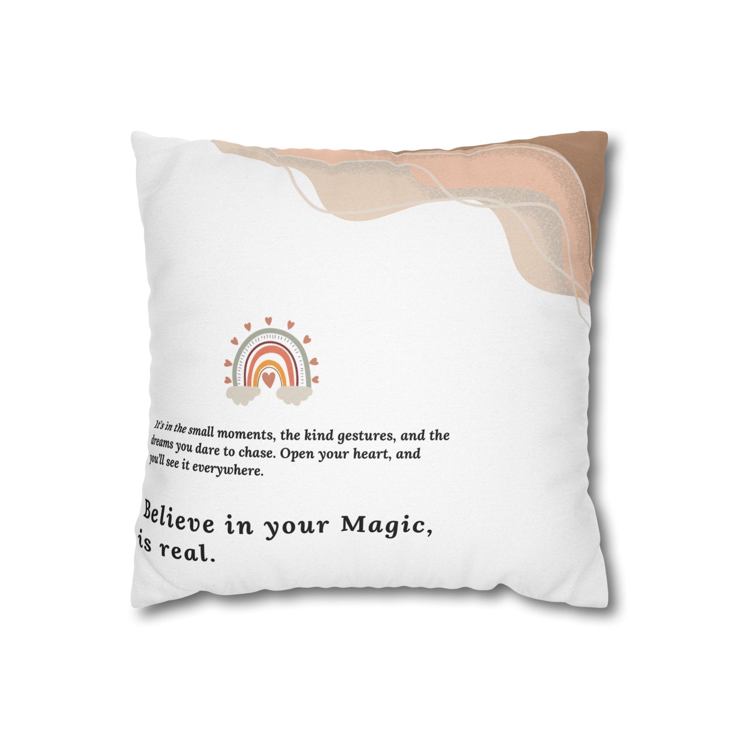 Motivational Pillowcase with Boho and Mid-Century Design | Custom Quote Pillow Cover | Double-Sided Print Home Decor | Gift for Inspiration