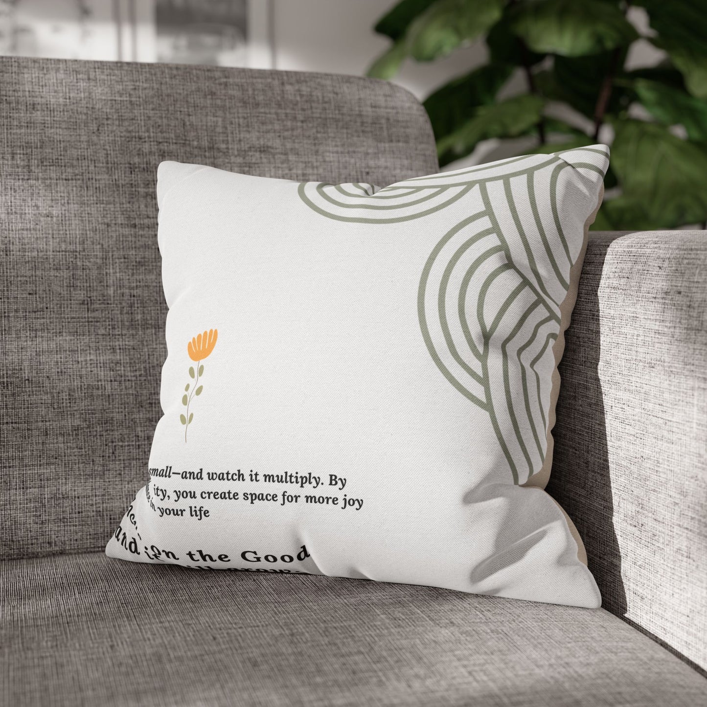 Motivational Pillowcase with Boho and Mid-Century Design | Custom Quote Pillow Cover | Double-Sided Print Home Decor | Gift for Inspiration