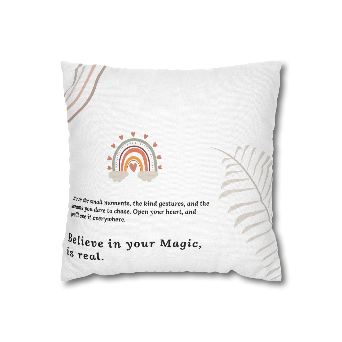 Motivational Pillowcase with Boho and Mid-Century Design | Custom Quote Pillow Cover | Double-Sided Print Home Decor | Gift for Inspiration