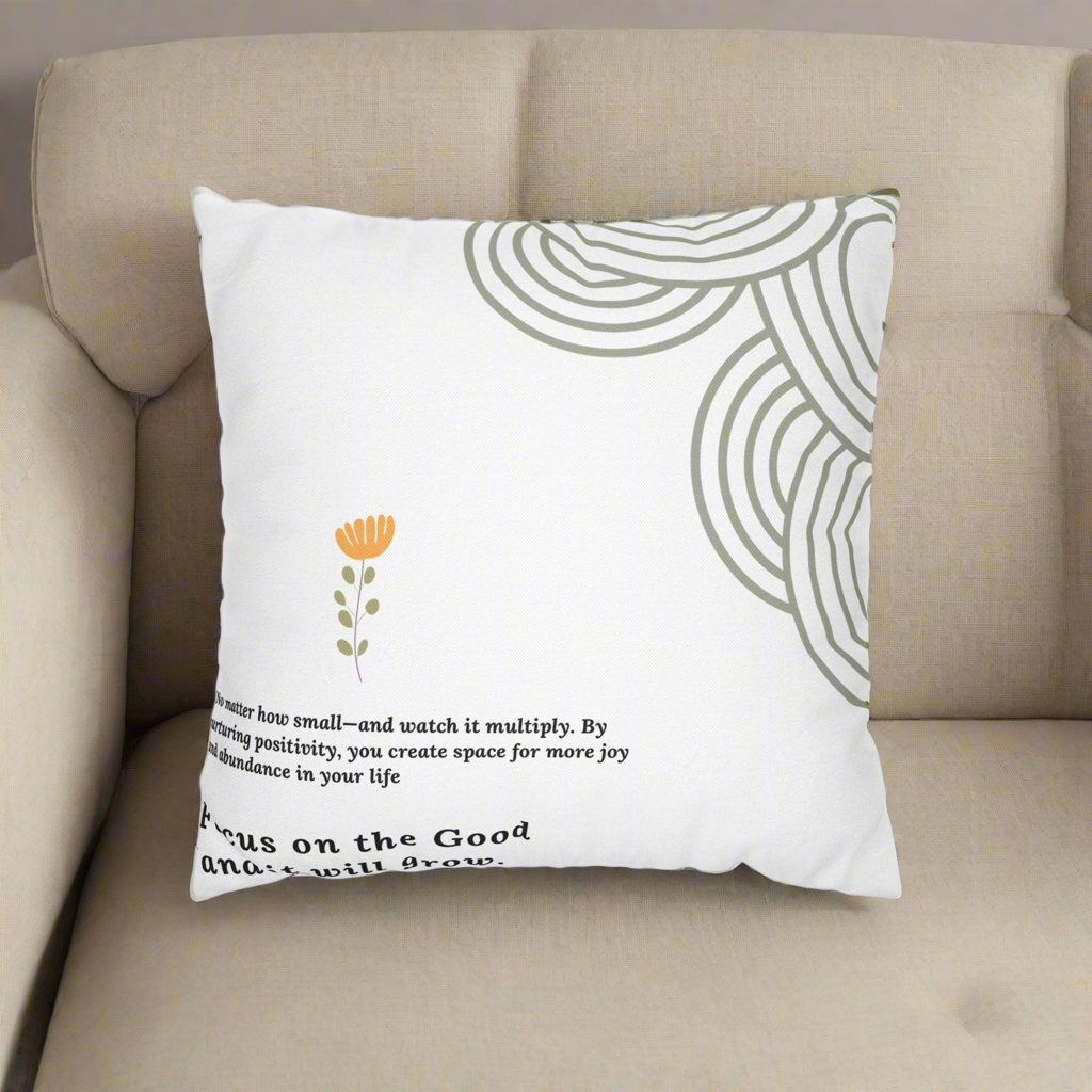 Motivational Pillowcase with Boho and Mid-Century Design | Custom Quote Pillow Cover | Double-Sided Print Home Decor | Gift for Inspiration