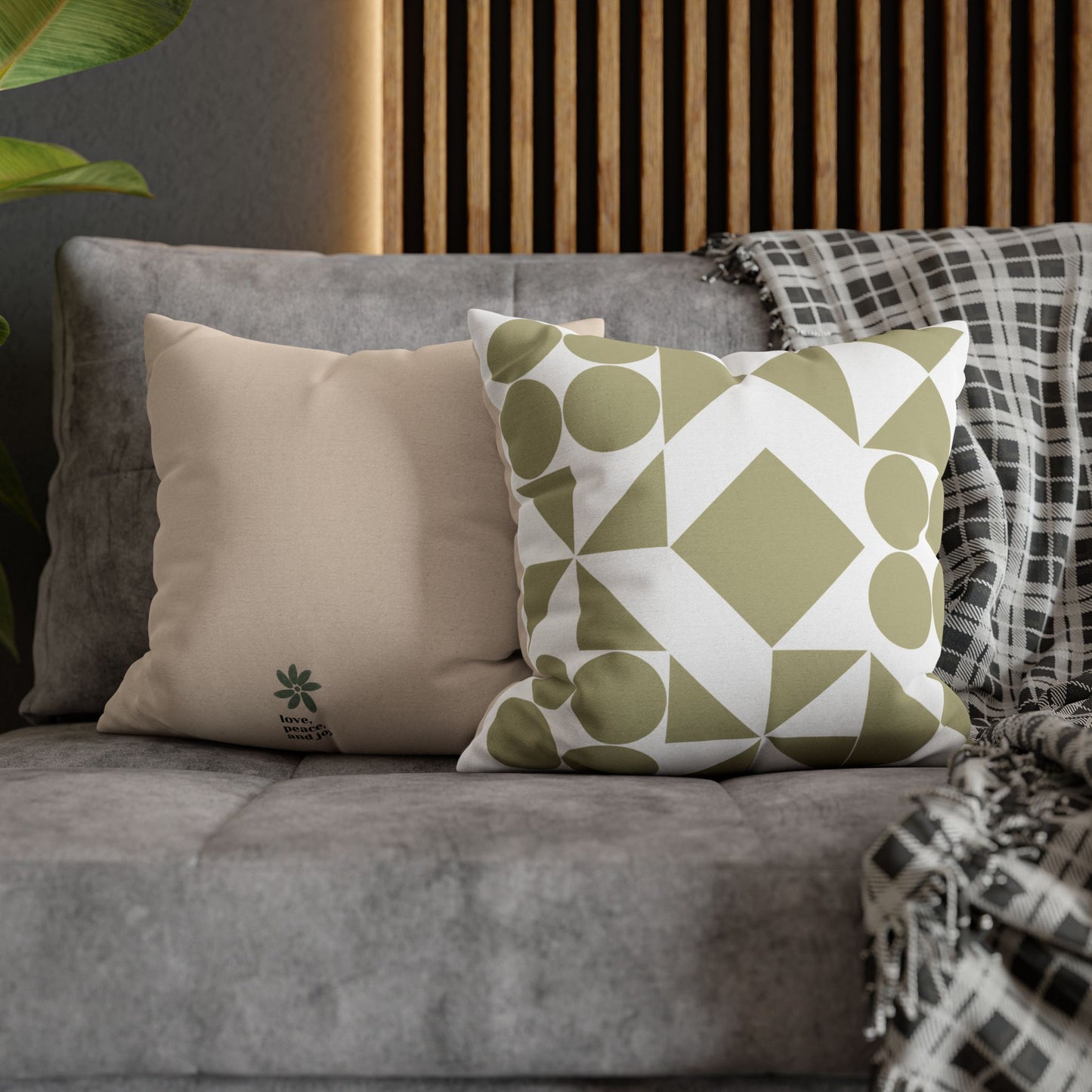 Geometric Boho Pillowcase | Modern Mid-Century Decorative Pillow Cover | Abstract Throw Pillow for Living Room or Bedroom Decor
