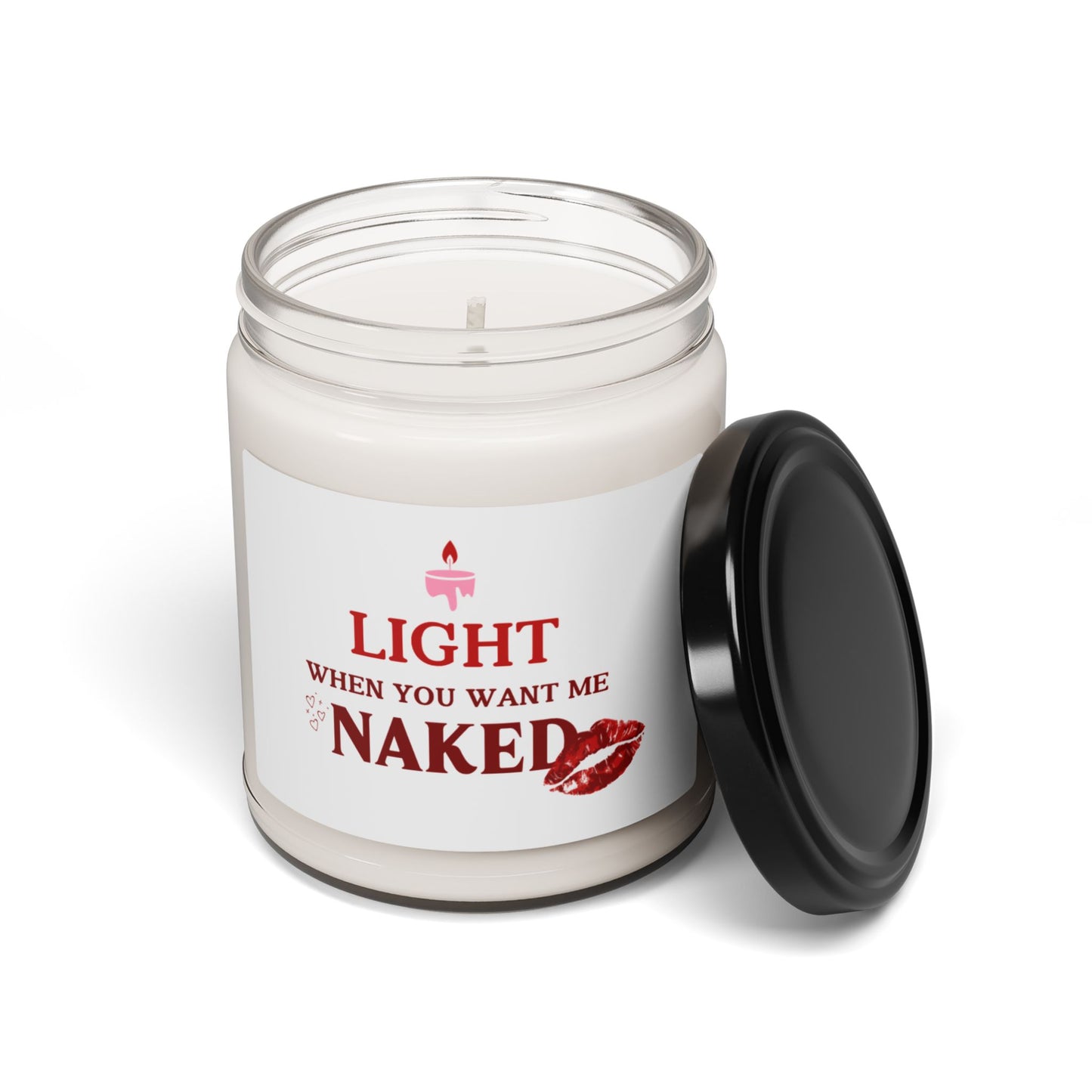 Funny Valentine’s Day Candle – “Light when you want me naked” – Hilarious Gift for Couples